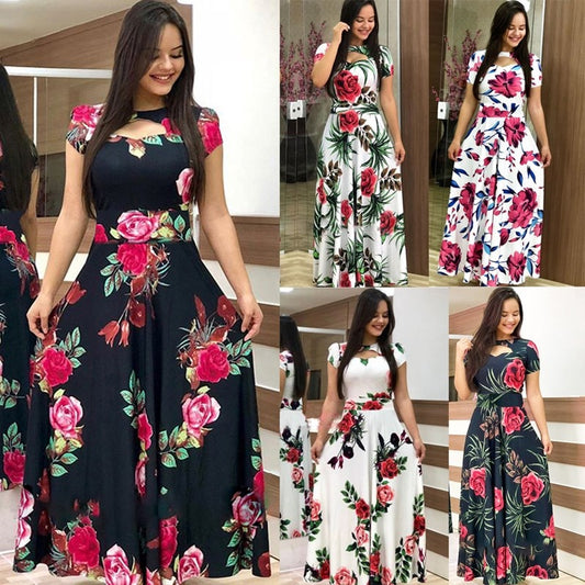 Mbluxy  Long Dress Floral Flower Print
