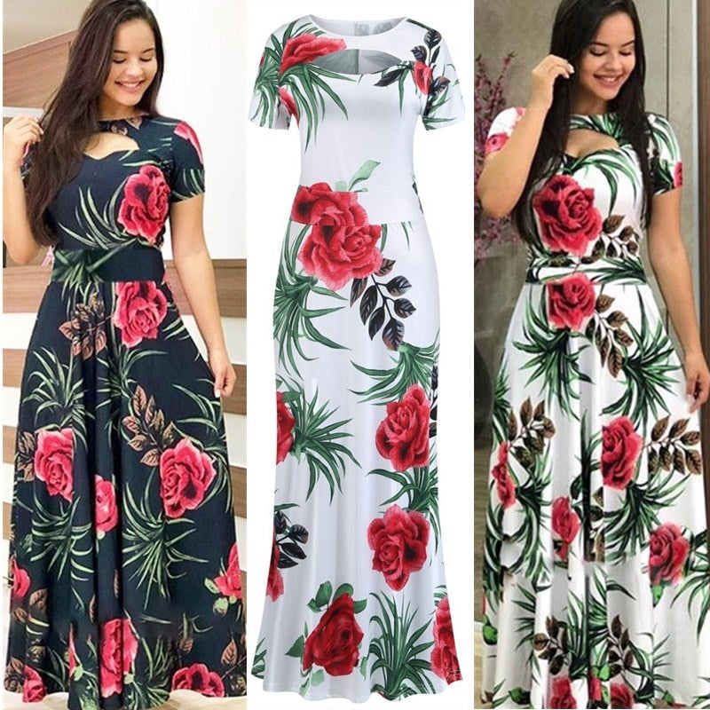 Mbluxy  Long Dress Floral Flower Print