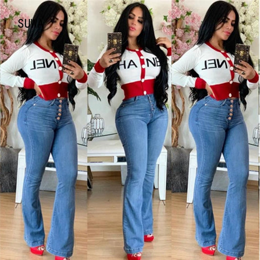 Mbluxy Black Letter Red Print Long Sleeve