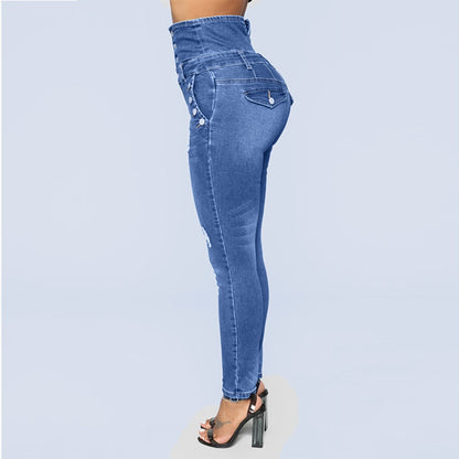 Mbluxy Women Casual High Waist Jeans High Quality
