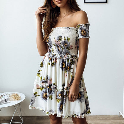 MBluxy Sexy Backless Strapless Summer Dress Women Casual