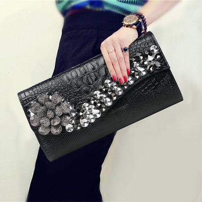 Mbluxy Diamond hand clutch new leather women clutch bag