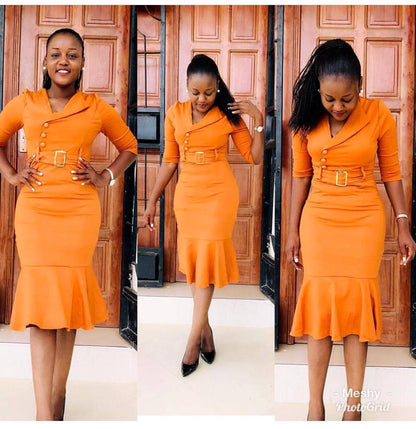 Mbluxy  Elegant Office Ladies Dresses