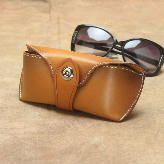 Mbluxy Handmade Vintage Eyeglasses Box Hard Genuine Leather