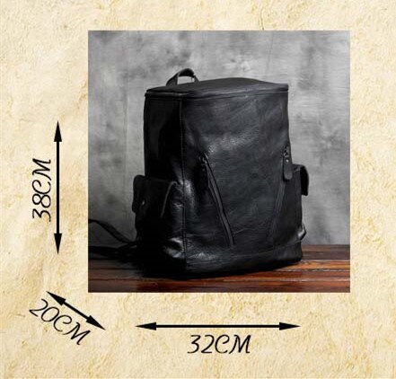 Mbluxy Large capacity first layer leather Men backpack