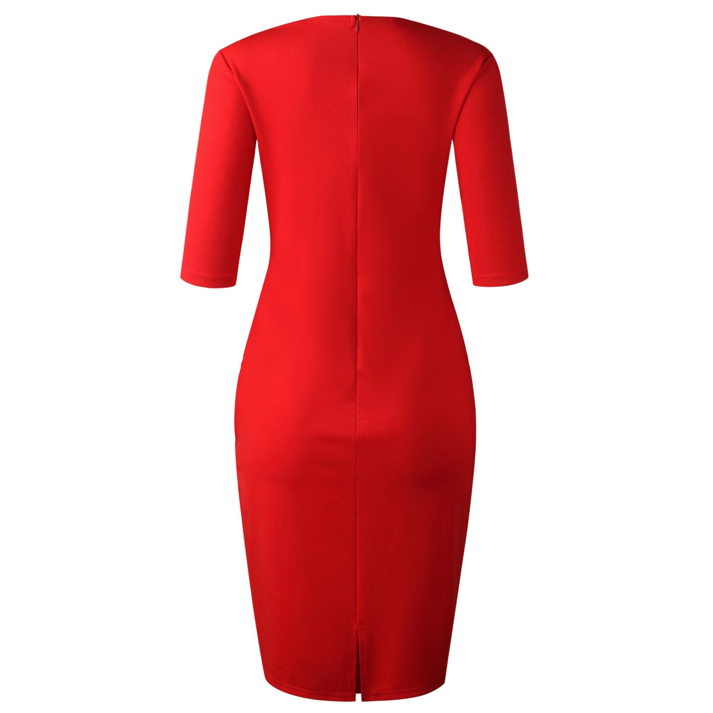 Mbluxy Red Bodycon Dress V Neck