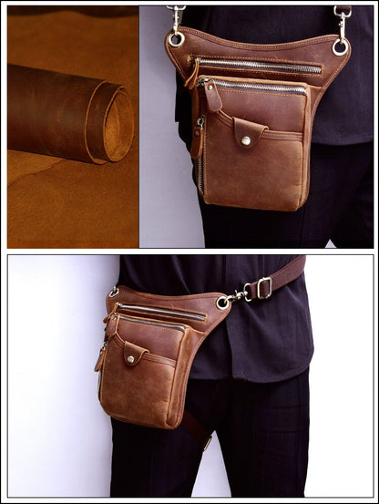 Mbluxy Men's Shoulder Bag Leather