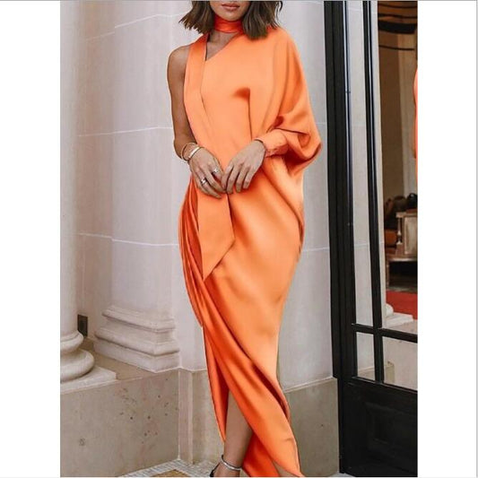 Mbluxy Evening Party Dress Women Strapless One Shoulder