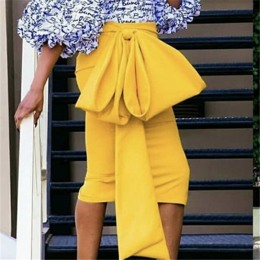 Mbluxy Women Yellow Skirts High Waist