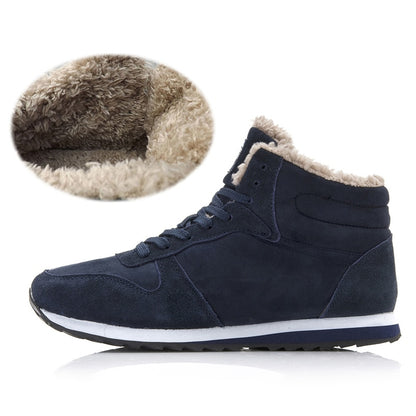 Mbluxy  Men Snow Boots Warm Fur Winter Shoes