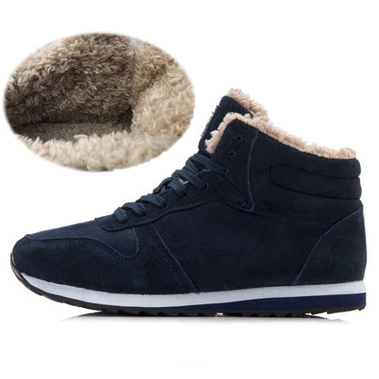 Mbluxy  Men Snow Boots Warm Fur Winter Shoes