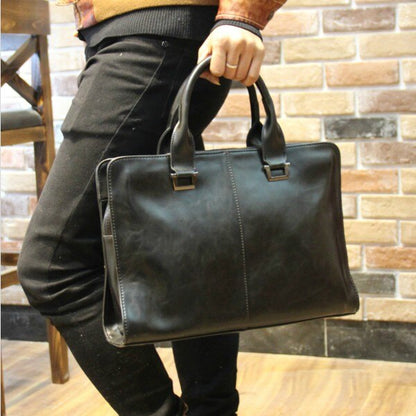Mbluxy Luxury Fashion Laptop Men handbags Genuine Leather