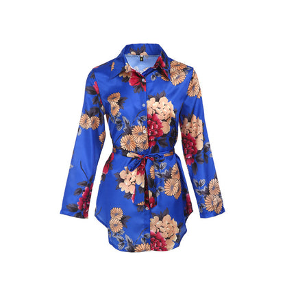 Mbluxy Summer Women Silk Satin Shirt