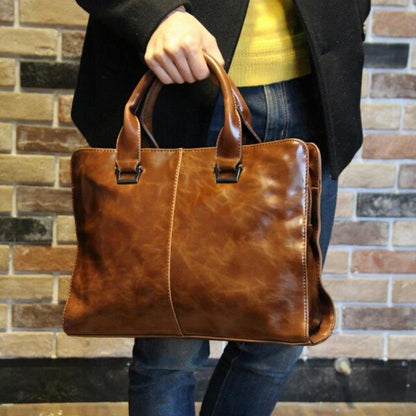 Mbluxy Luxury Fashion Laptop Men handbags Genuine Leather