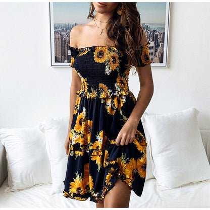 MBluxy Sexy Backless Strapless Summer Dress Women Casual