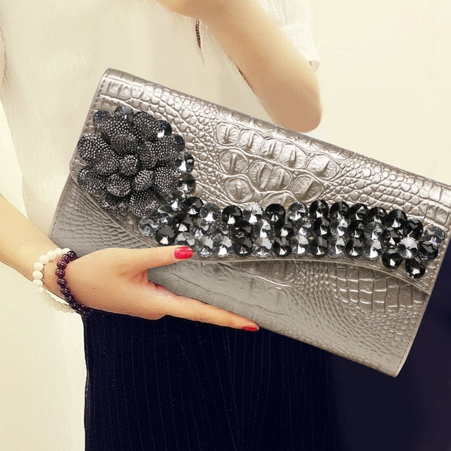 Mbluxy Diamond hand clutch new leather women clutch bag