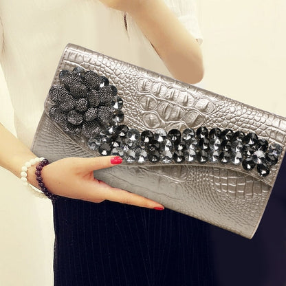 Mbluxy Diamond hand clutch new leather women clutch bag