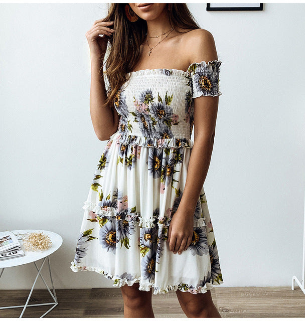 MBluxy Sexy Backless Strapless Summer Dress Women Casual