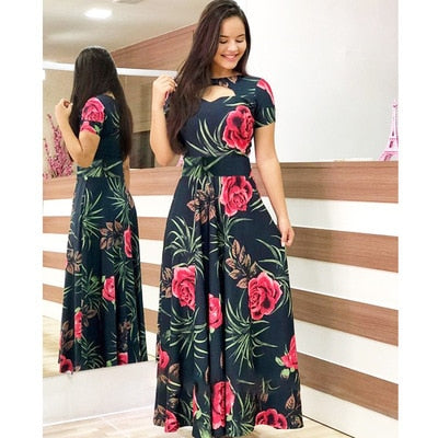 Mbluxy  Long Dress Floral Flower Print