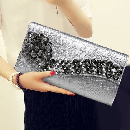 Mbluxy Diamond hand clutch new leather women clutch bag