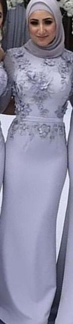 MBluxy Long Sleeve Muslim Bridesmaid Dresses