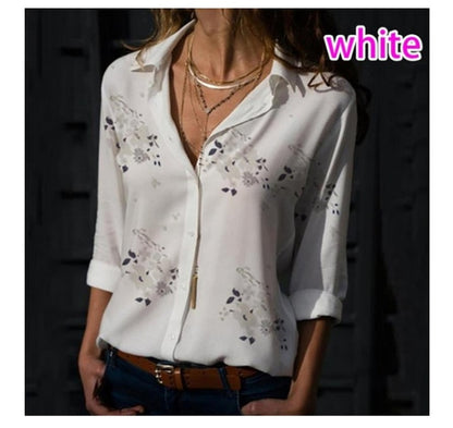 MBluxy Women White Blouses Basic Selling Button Solid
